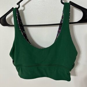 LuLulemon reversible green floral sports bra